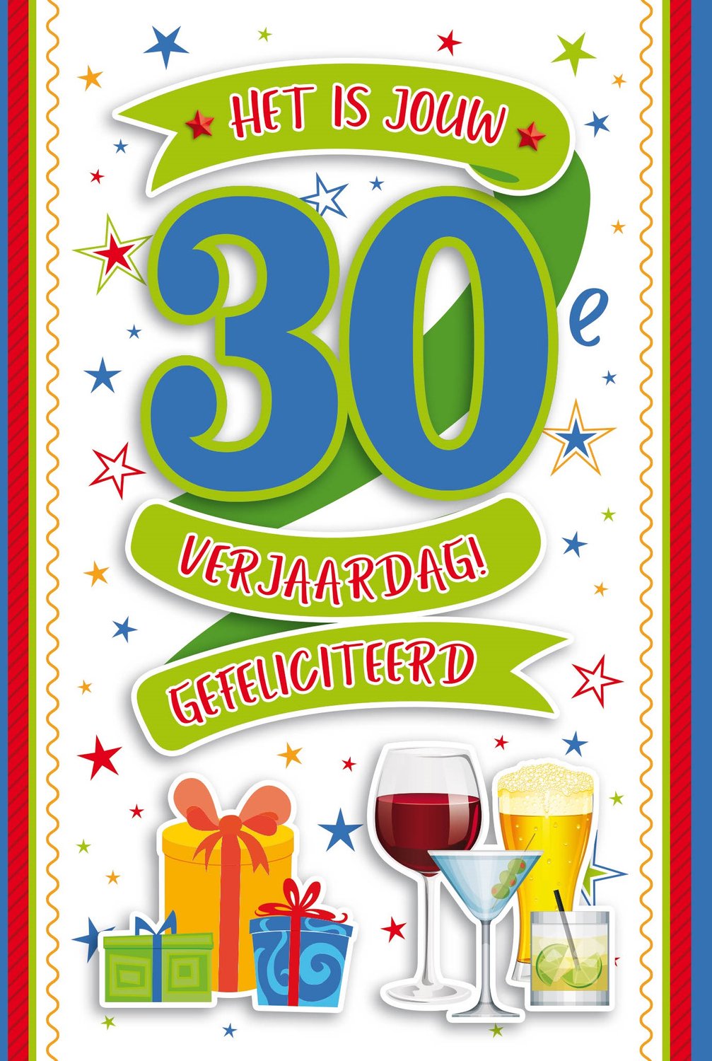 Luxe 3D Verjaardagskaart 30 Jaar Man - Leeftijdskaart 30 Jaar- Wenskaart 30 Jaar - Gefeliciteerd 30 Jaar