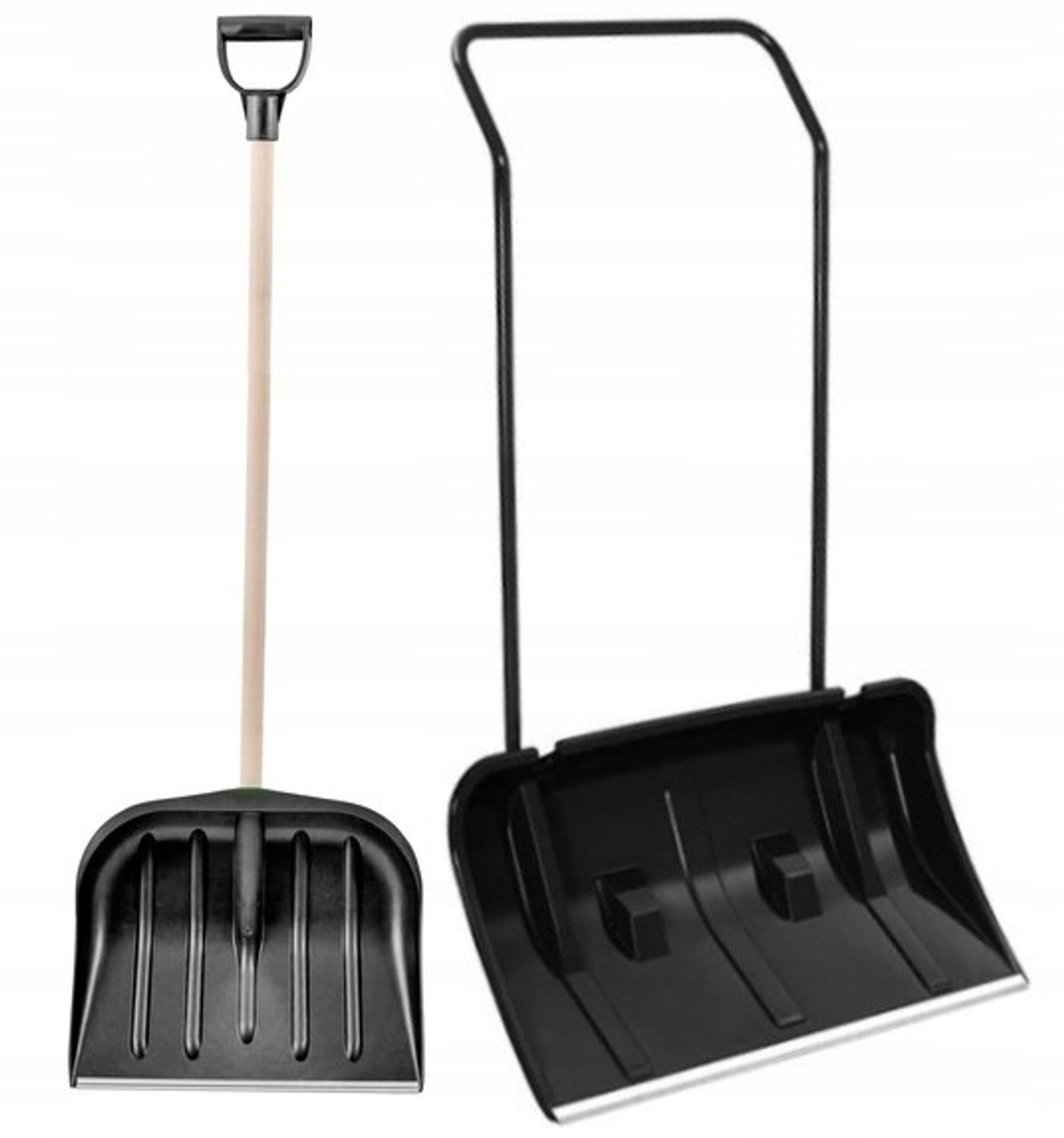 Set: Sneeuwschuiver 80x140cm & Schep 48x134cm - Zwart