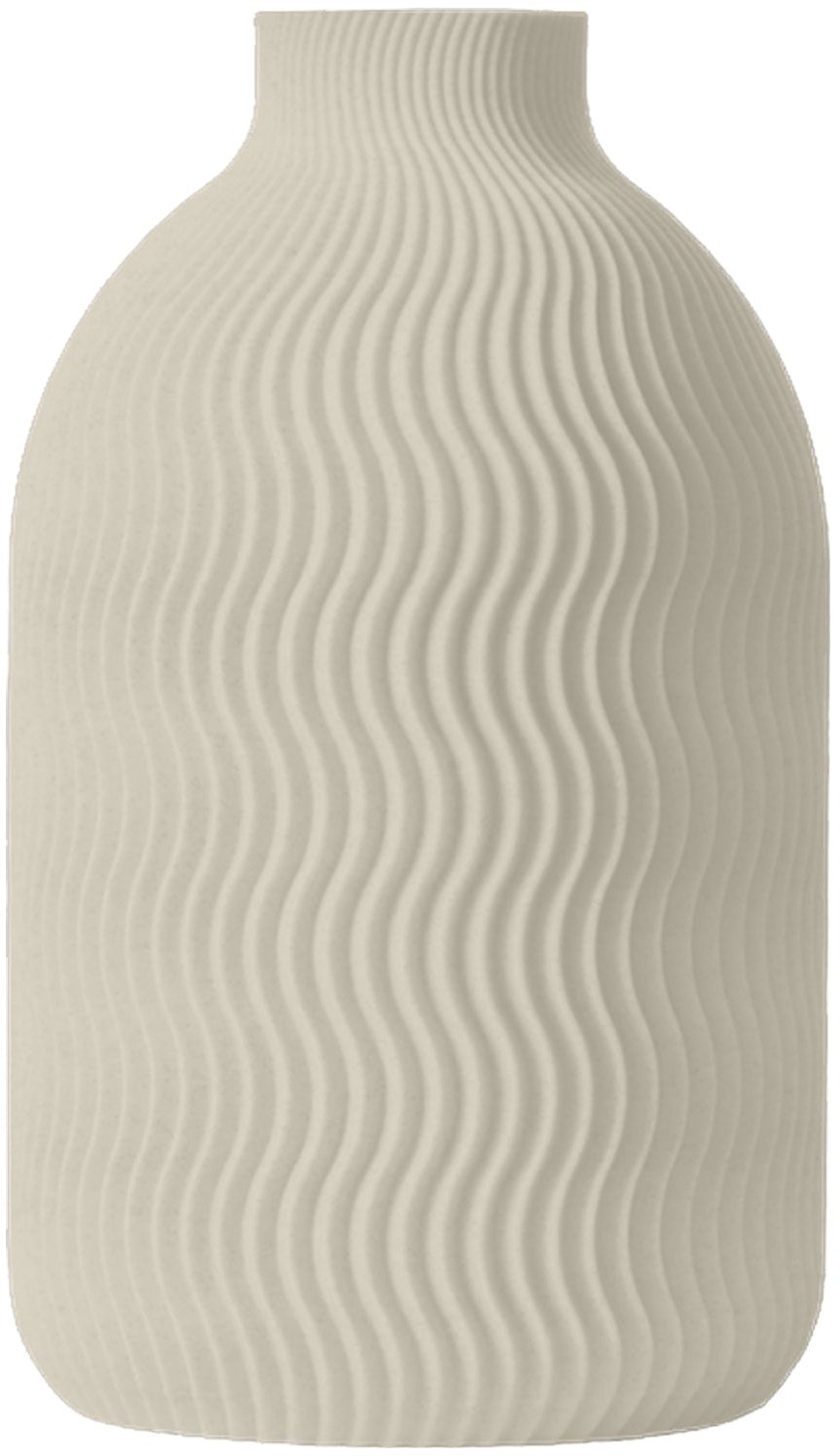 Layvo SOLIS Vaas - Crème - D15 x H25 cm - droogbloemen vaas - organische vaas - gerecycled plastic