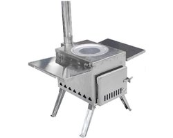 Portable Folding Camping Stove Windproof Wood Burning Stove, Compact Tent Heating Stove with Tubes Outdoor Backpacking - ShopVlot
