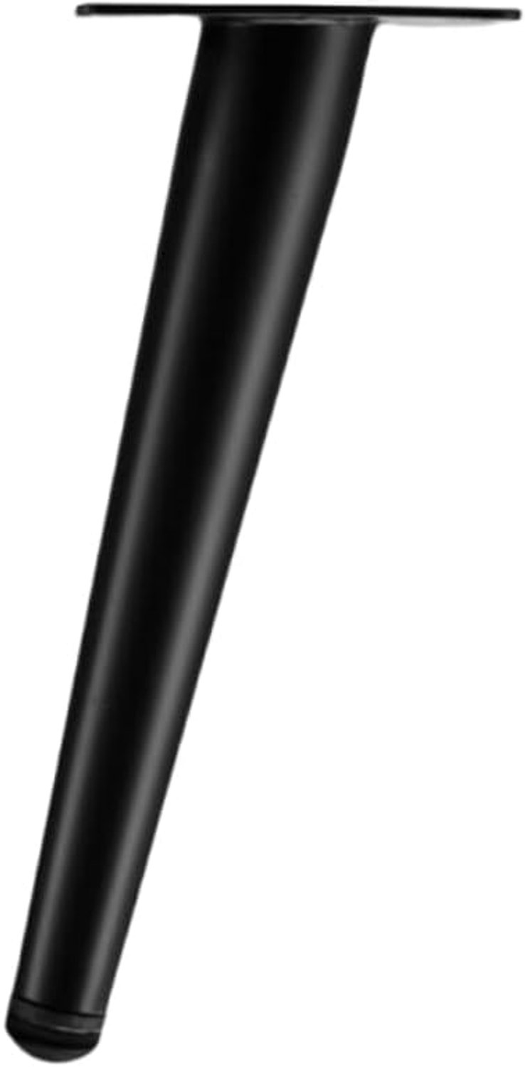 ETOPARS Furniture Legs Oblique Cone Metal Feet Replacement for Cabinet Dresser Sofa Chair Workbench, Pack of 2 (Matt Black, 25cm)