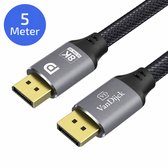 VanDijck DisplayPort 1.4 Kabel – 4K 144Hz – 8K 60Hz – 5 Meter – Grijs