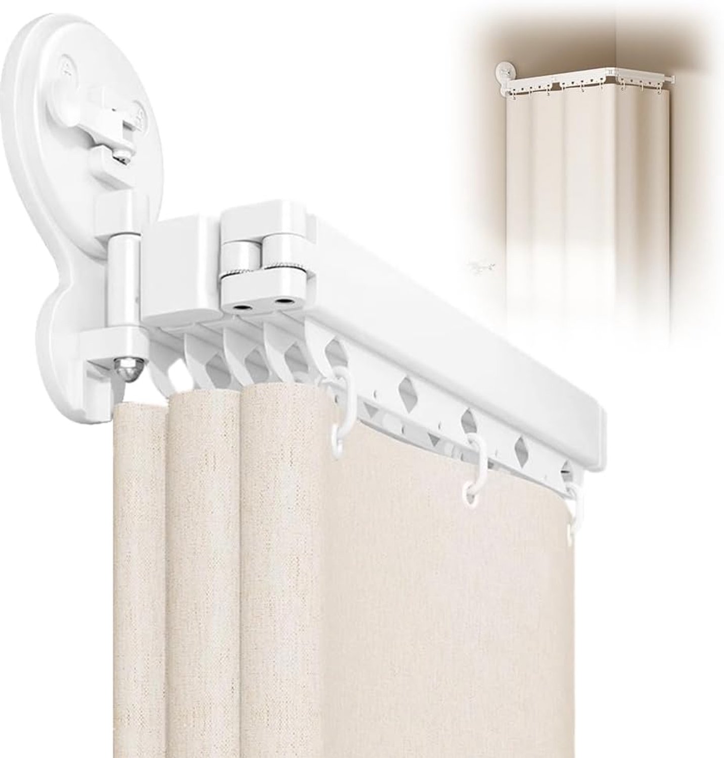 SnelShoppen - Douchegordijnstang met Zuignappen, 3-voudig, Telescoopstang 70-104 cm, Zonder Boren, Ideaal voor Badkamer, Ramen, Keuken en Ruimteverdel