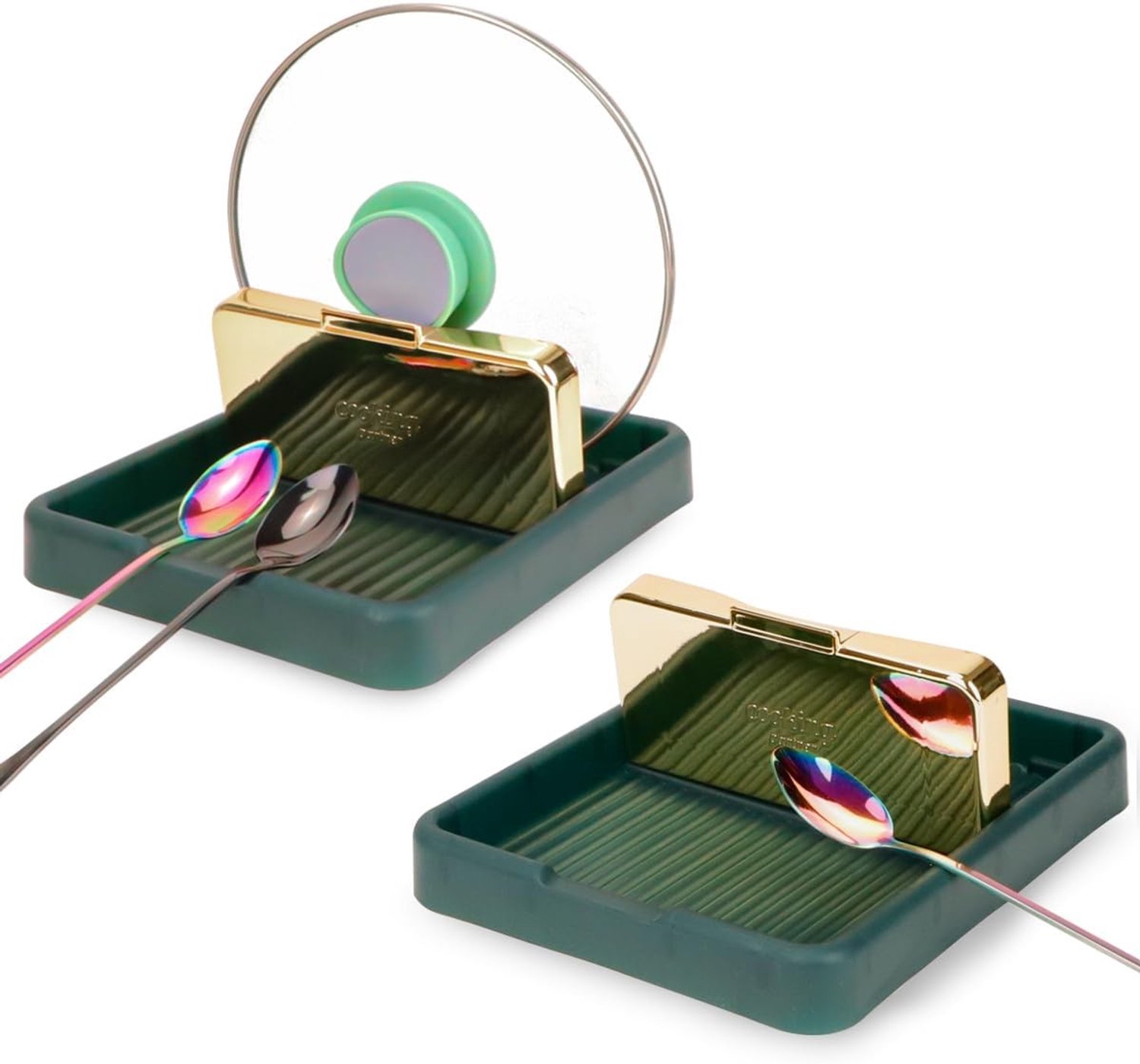 2 Stuks Lepenhouder met Dekselhouder voor Kookplaat, Vouwbare Potdekselhouder, Keukenaccessoires voor Koken en Kookgerei
