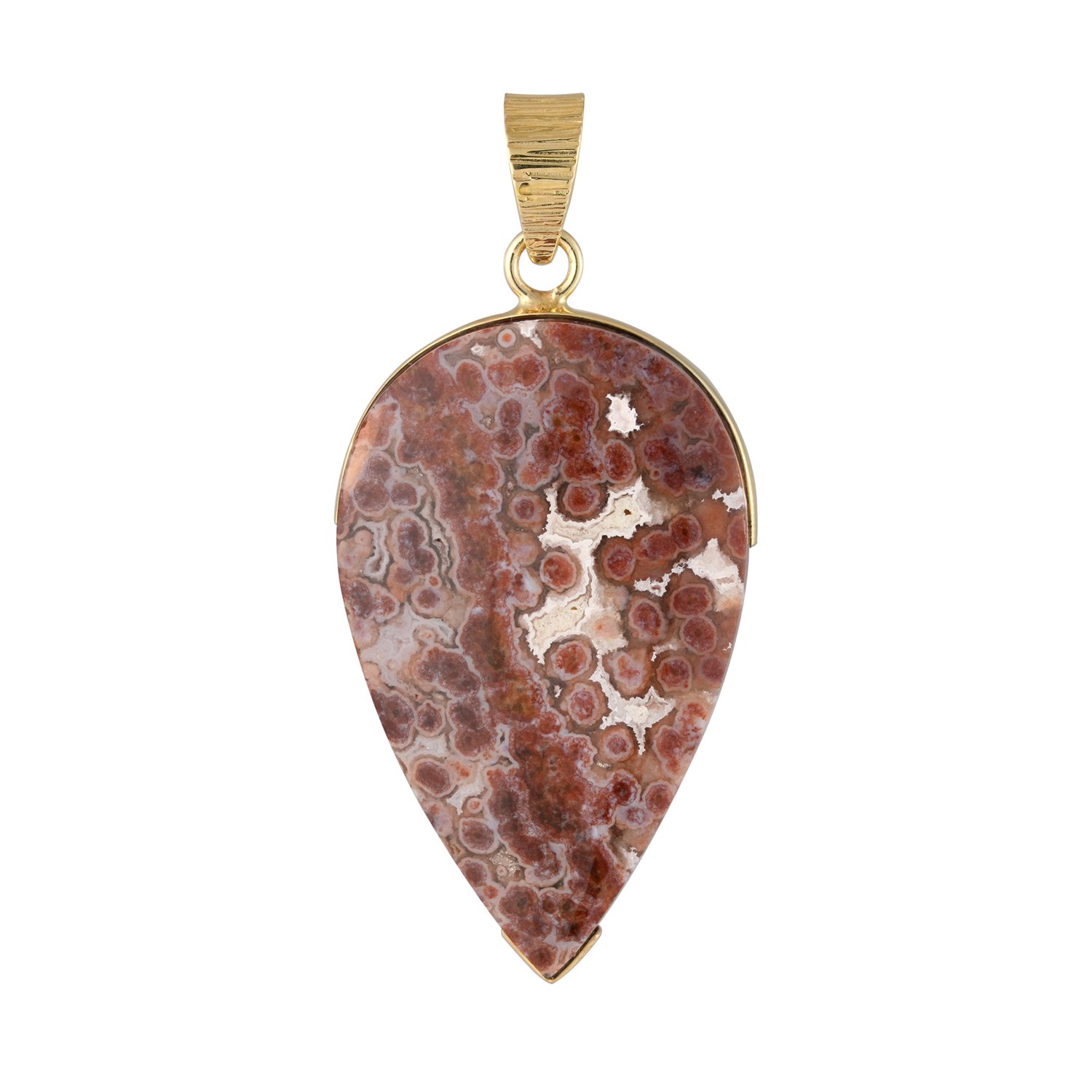 Hanger van zeejaspis met vermeil zilver