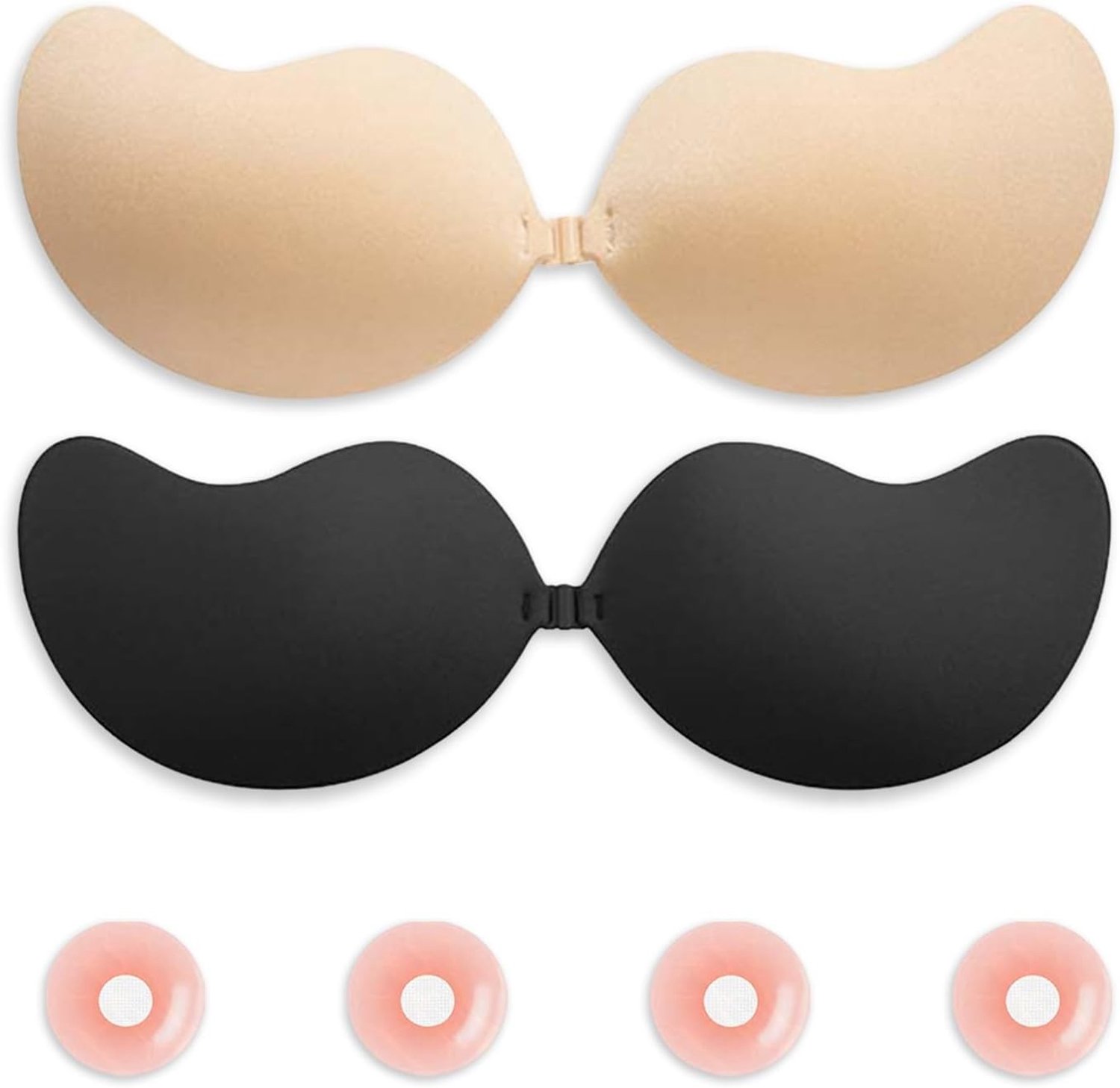 Set van 2 Strapless Bh's met 2 Paar Zelfklevende Nipple Pads - Herbruikbare Achterloze Bh voor Comfort en Ondersteuning