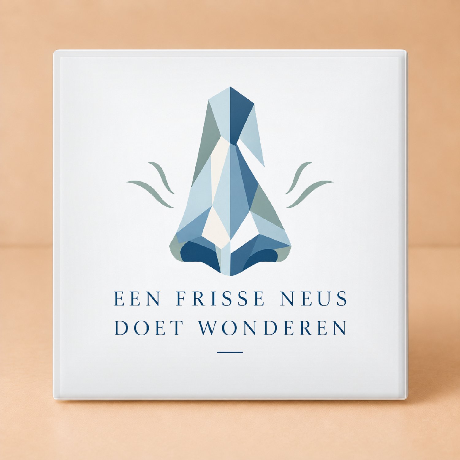 Bedruk King Sfeervolle De winterwandelaar Tegel – Boho stijl met zachte vormen voor natuur- en wandel liefhebbers - 11 x 11 cm Wit