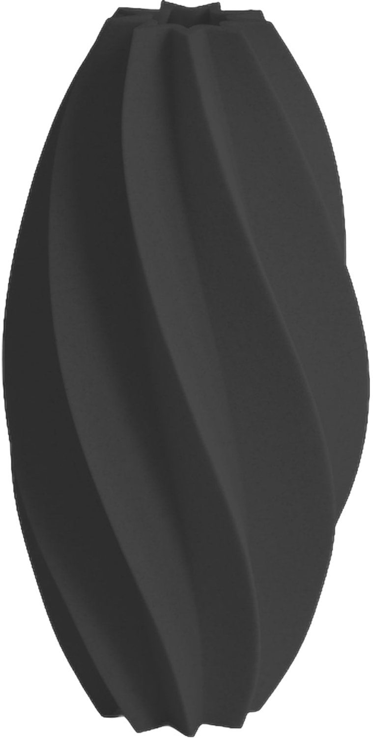 Layvo CERIS Vaas - Zwart - D13 x H25 cm - droogbloemen vaas - organische vaas - gerecycled plastic