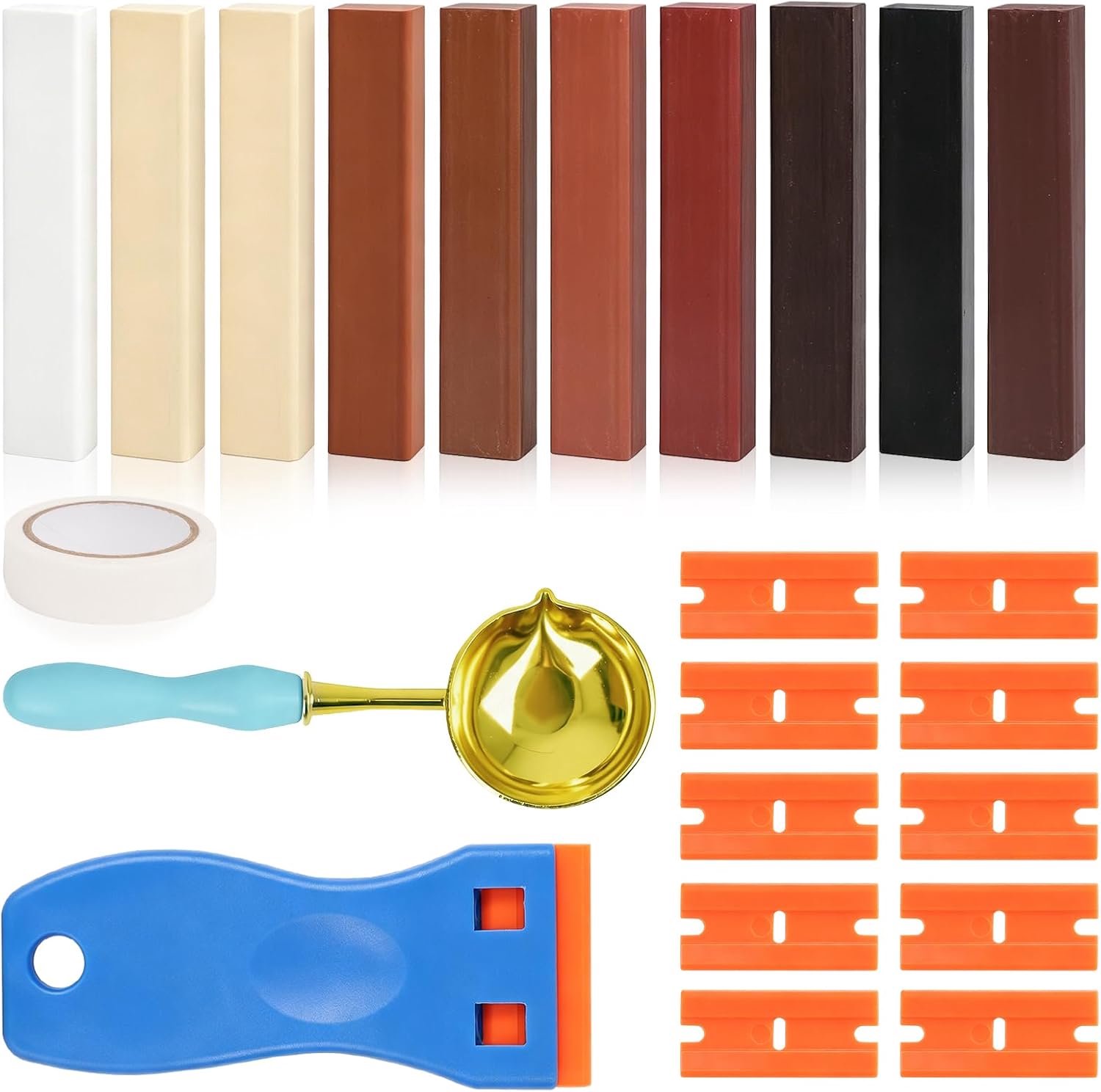 23 stuks laminaat reparatieset met kunststof schraper tegels reparatieset vinyl - ShopVlot
