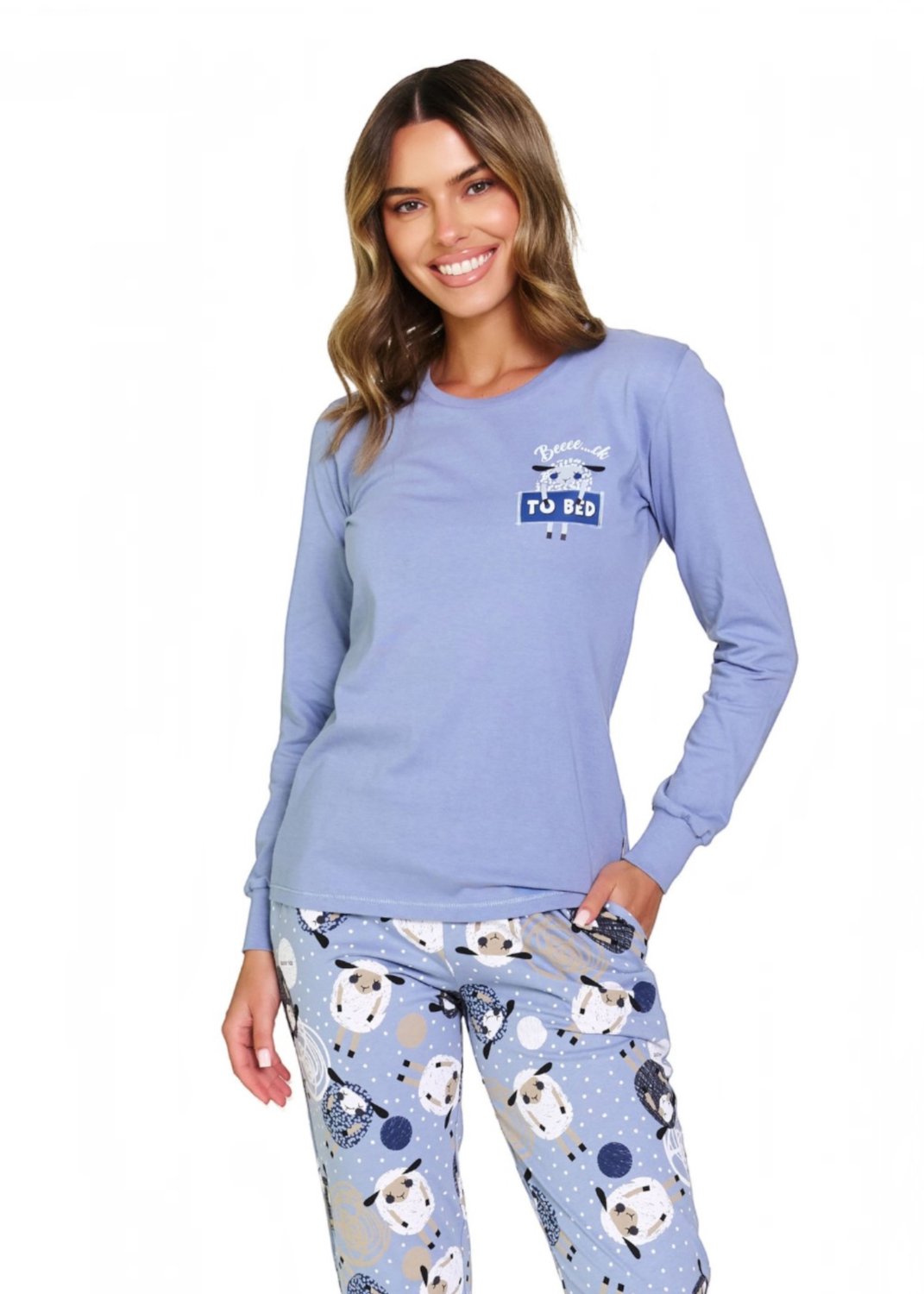 Doctor Nap Katoenen Familie Pyjama Dames Sheep PM.7346 44 / Blauw