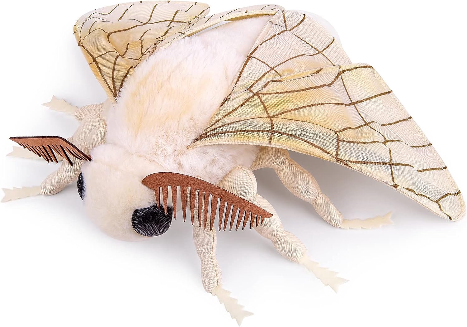SnelShoppen - Realistische Silk Moth Pluche Speelgoed 40cm - Zachte Insect Decoratie voor Kinderen - Perfecte Verjaardagscadeau voor Jongens en Meisje