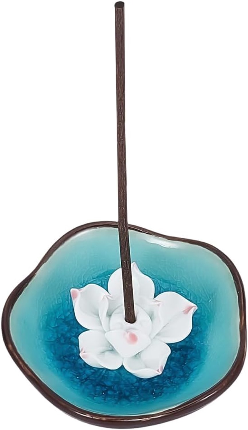 Ceramic incense holder - lotus flower design - porselein - ideaal voor meditatie - Homevero