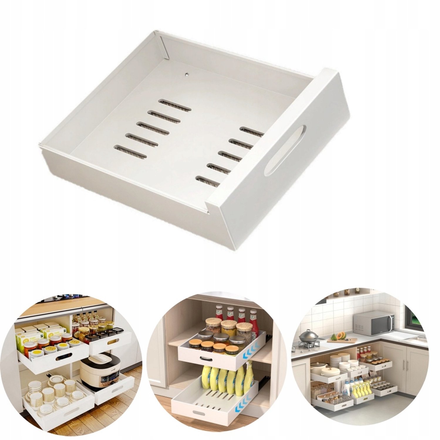 Uitschuifbare Lade Organizer - Keuken & Badkamer - Wit