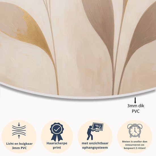Producteigenschappen: 3mm dik PVC, haarscherpe print, onzichtbaar ophangsysteem en licht materiaal.
