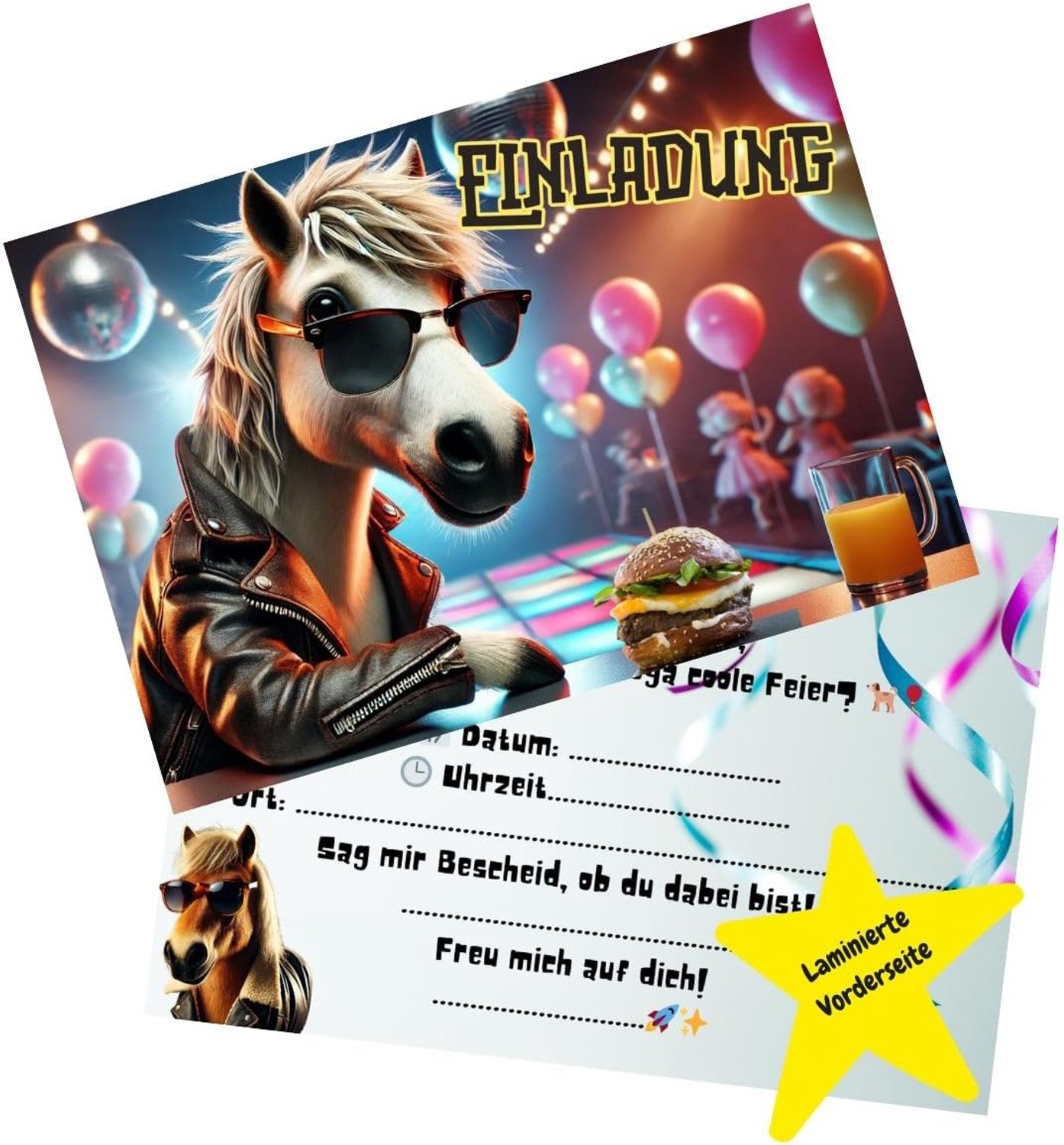 10 kinderfeestkaarten paard