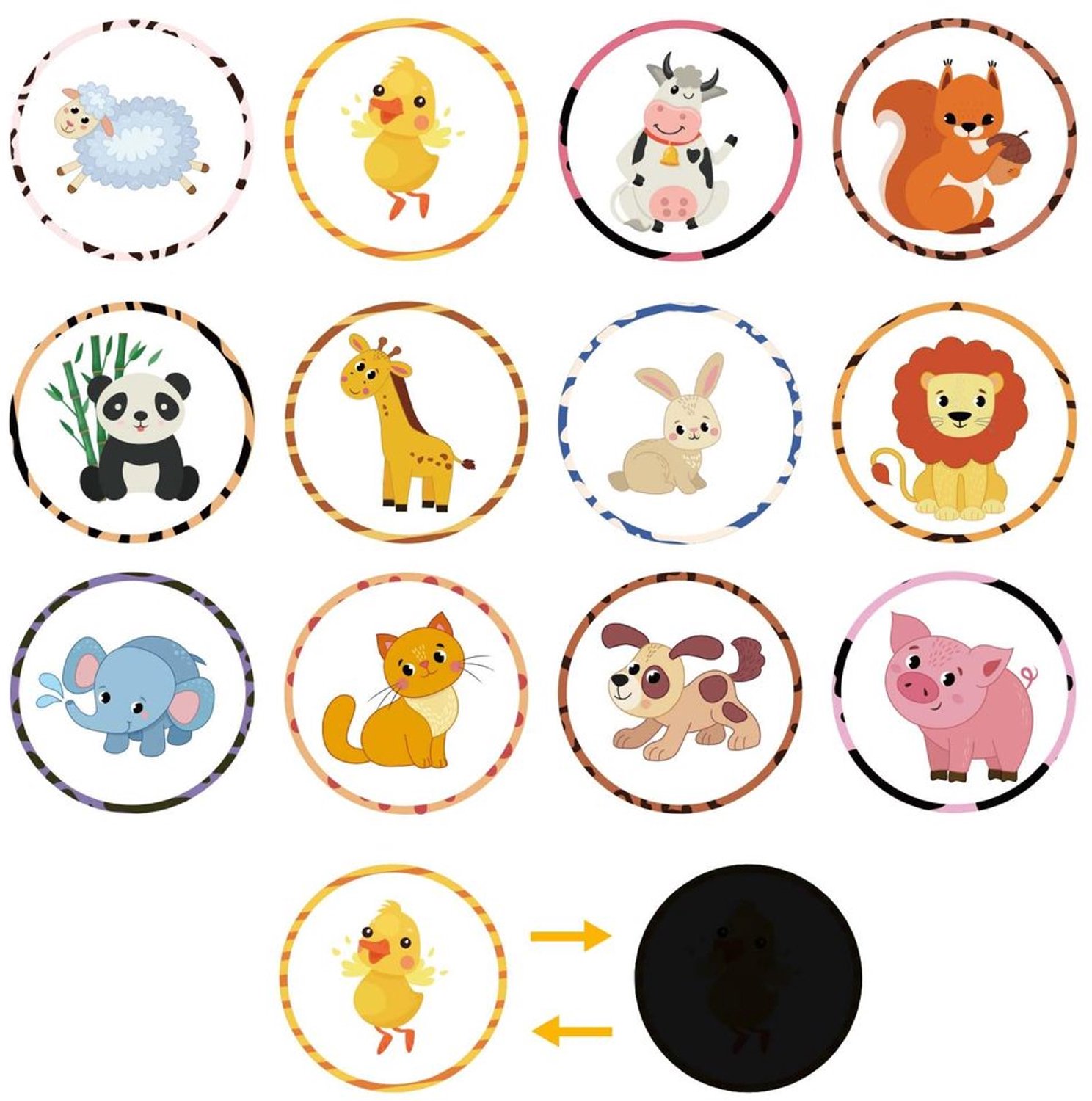 24 Stuks Plasstickers voor Potty Training - Dierenpatroon