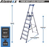 Alumexx Twin-Deck - Huishoudtrap 8 treden - Keukentrap - Inklapbaar - 369 cm werkhoogte