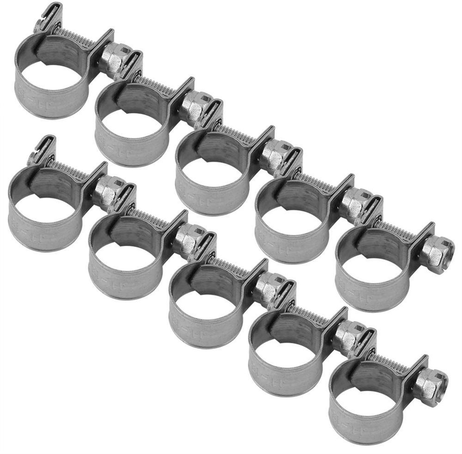 Slangklemmen Assortiment 10 Stuks - Roestvrij Stalen Klemmen - Brandstofslang Klemmen - Duurzaam - 11-13mm - Gepolijste Afwerking - Pijpklemmen