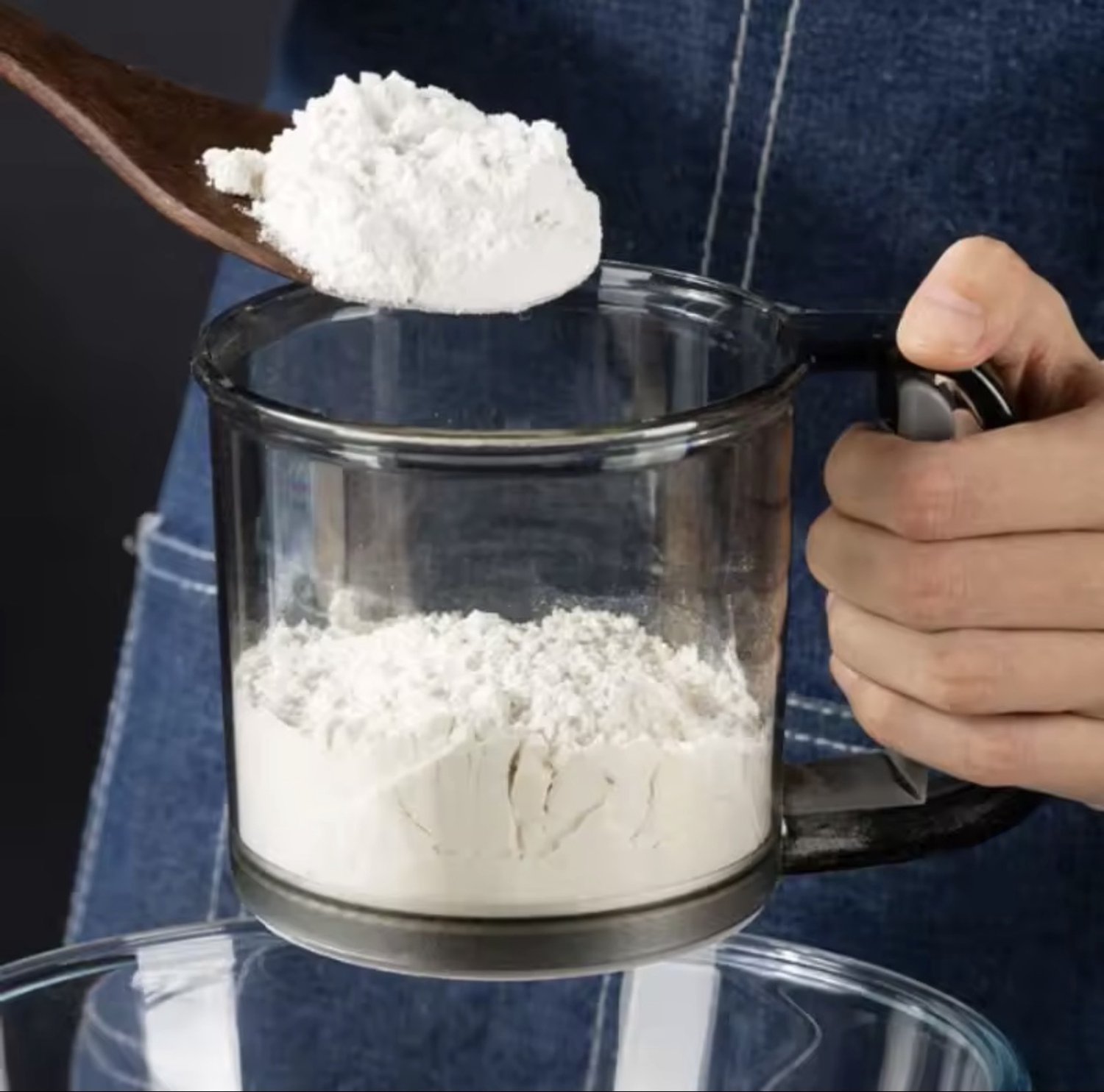 CFY Bloemzeef met Handgreep – Handzeef voor Bloem, Poedersuiker en Cacao – Transparant – B3.3
