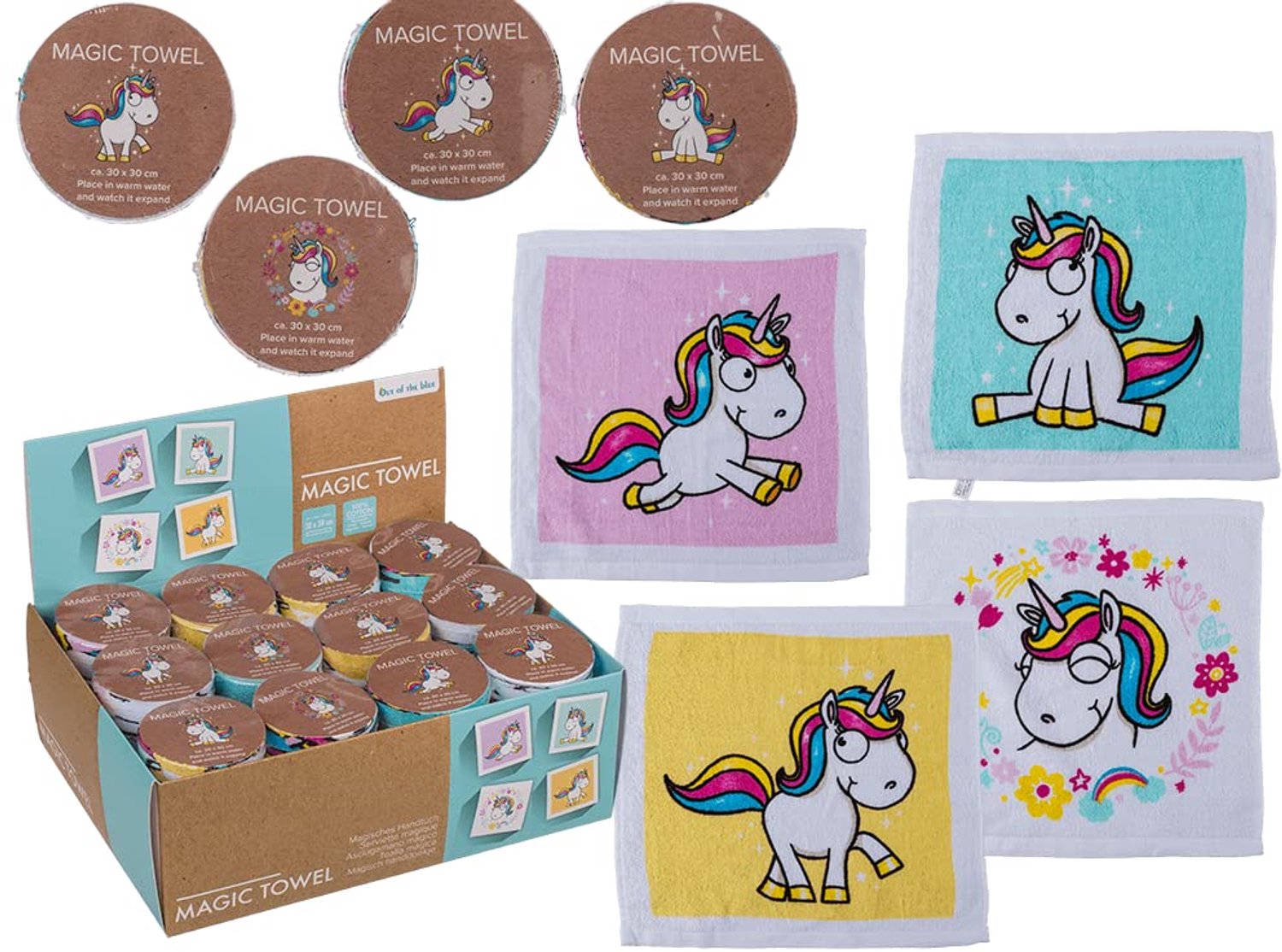 Set van 12 Magische Handdoeken met Leuke Motieven