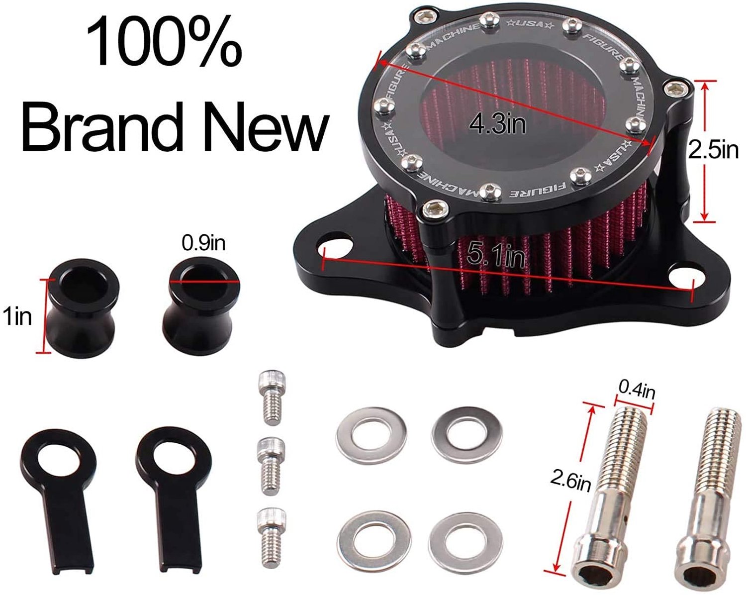 CNC Zwart Luchtfilter voor Motoren