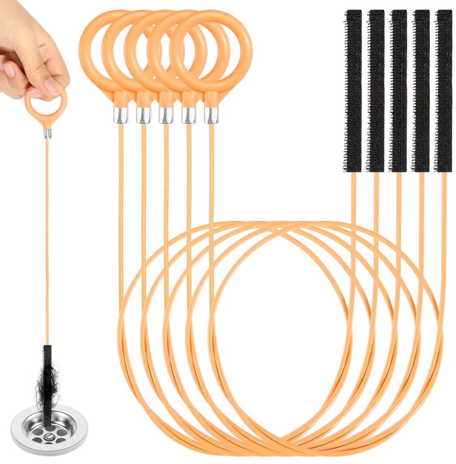 Afvoerreiniger - Flexibel en herbruikbaar - 81 cm - Set van 5