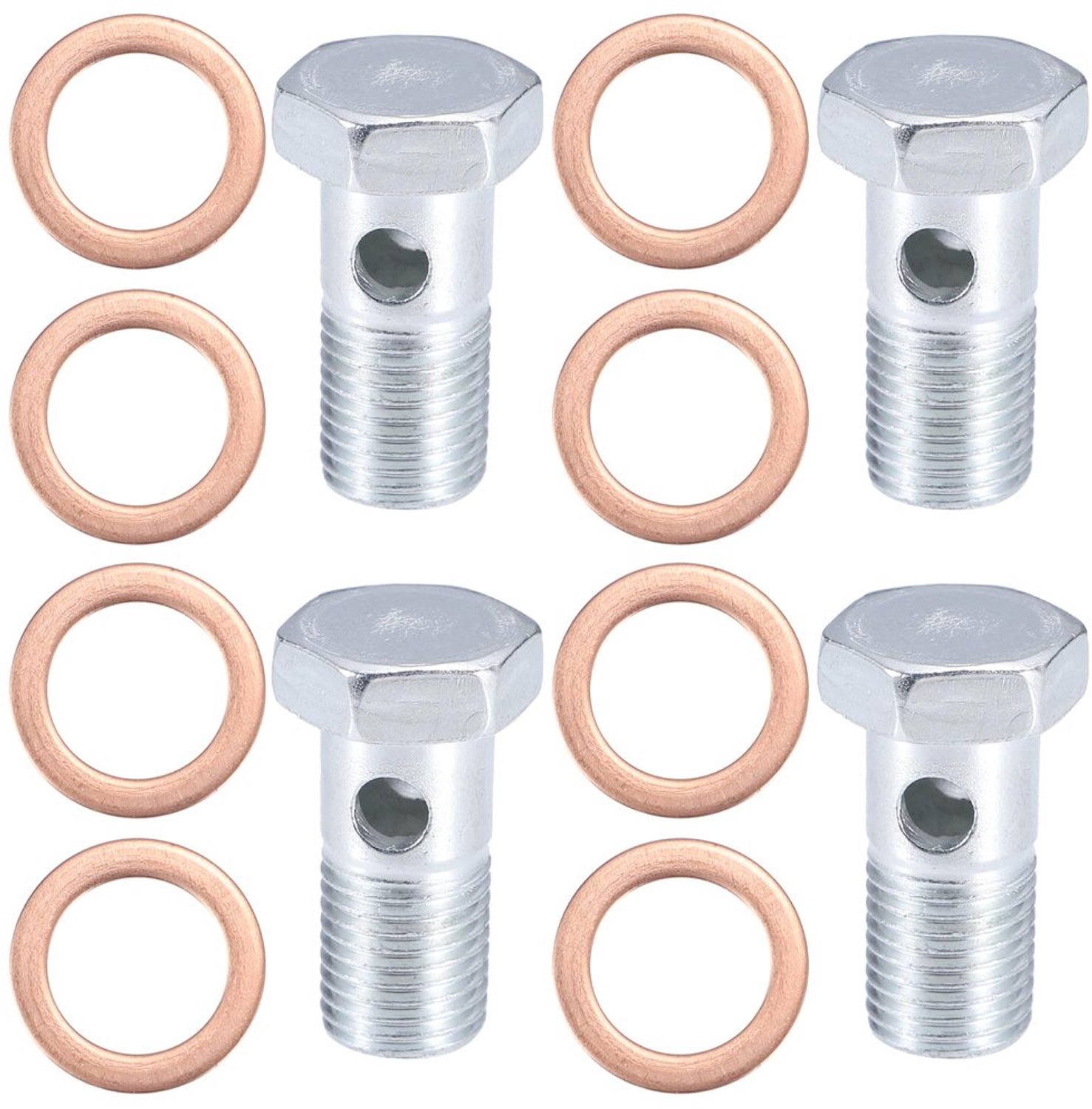 Schroefset 35mm Lengte - Motorfiets Holle Schroeven - 12 Stuks - Zilveren Kleur - Precisie Bewerkt - Duurzaam Metaal - Motorfiets Bouten
