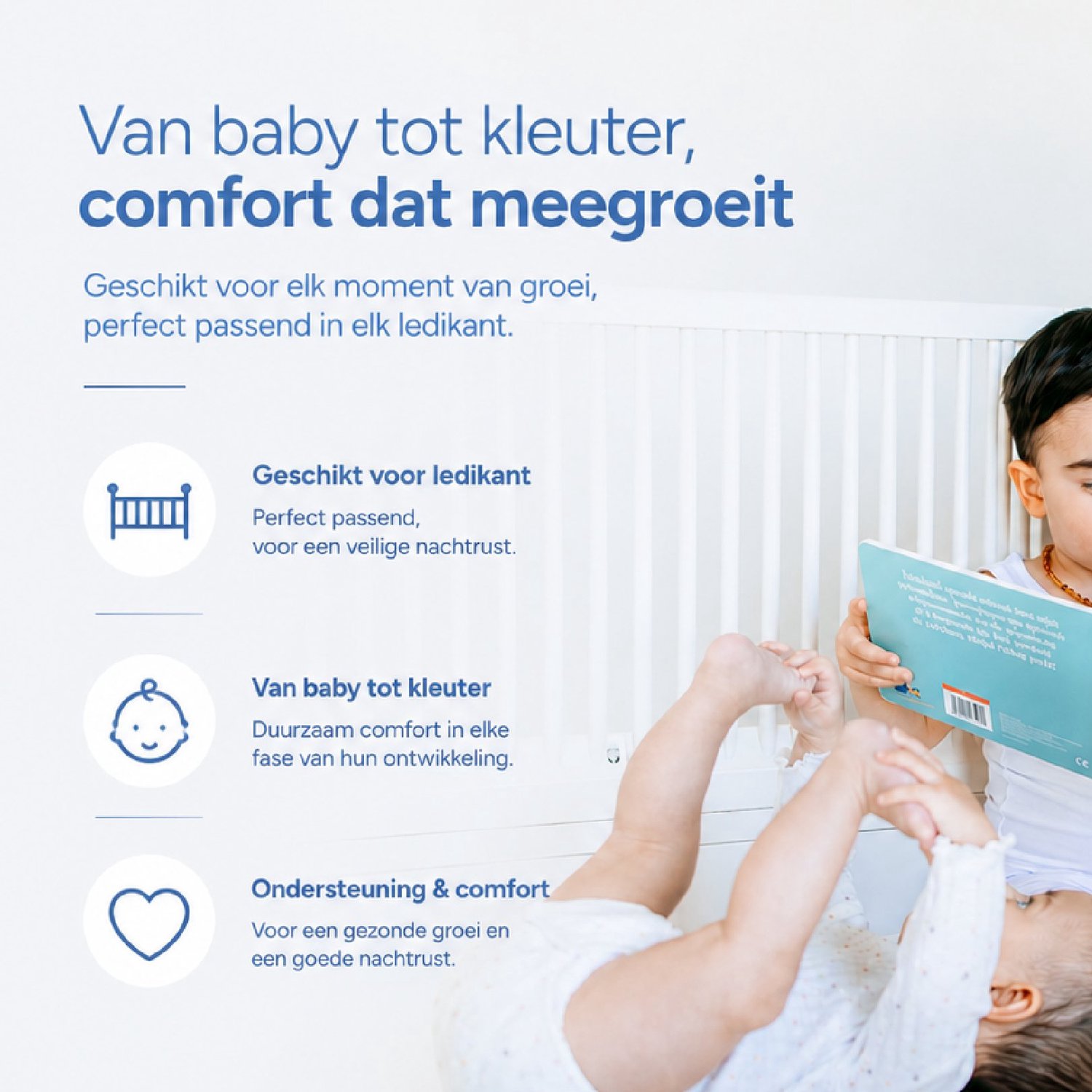 Ada Sleep Kids® - Baby Peuter en Kleuter - Ledikant koudschuim matras - 60x120 - Anti-allergisch - Wasbare hoes – foto 4