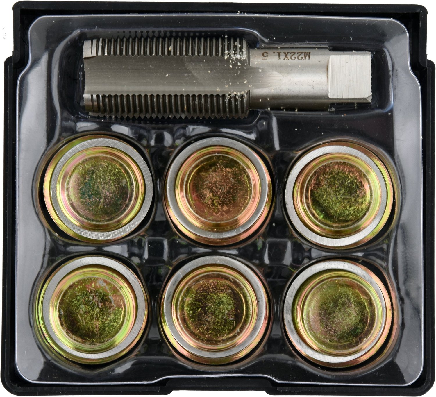 YATO YT-17575 Carterplug Reparatieset M22 x 1.5 mm - 13-Delig - Inclusief Draadtap, 6x M22 Carterpluggen & 6x Aluminium Afdichtringen - Voor Oliepan Schroefdraad