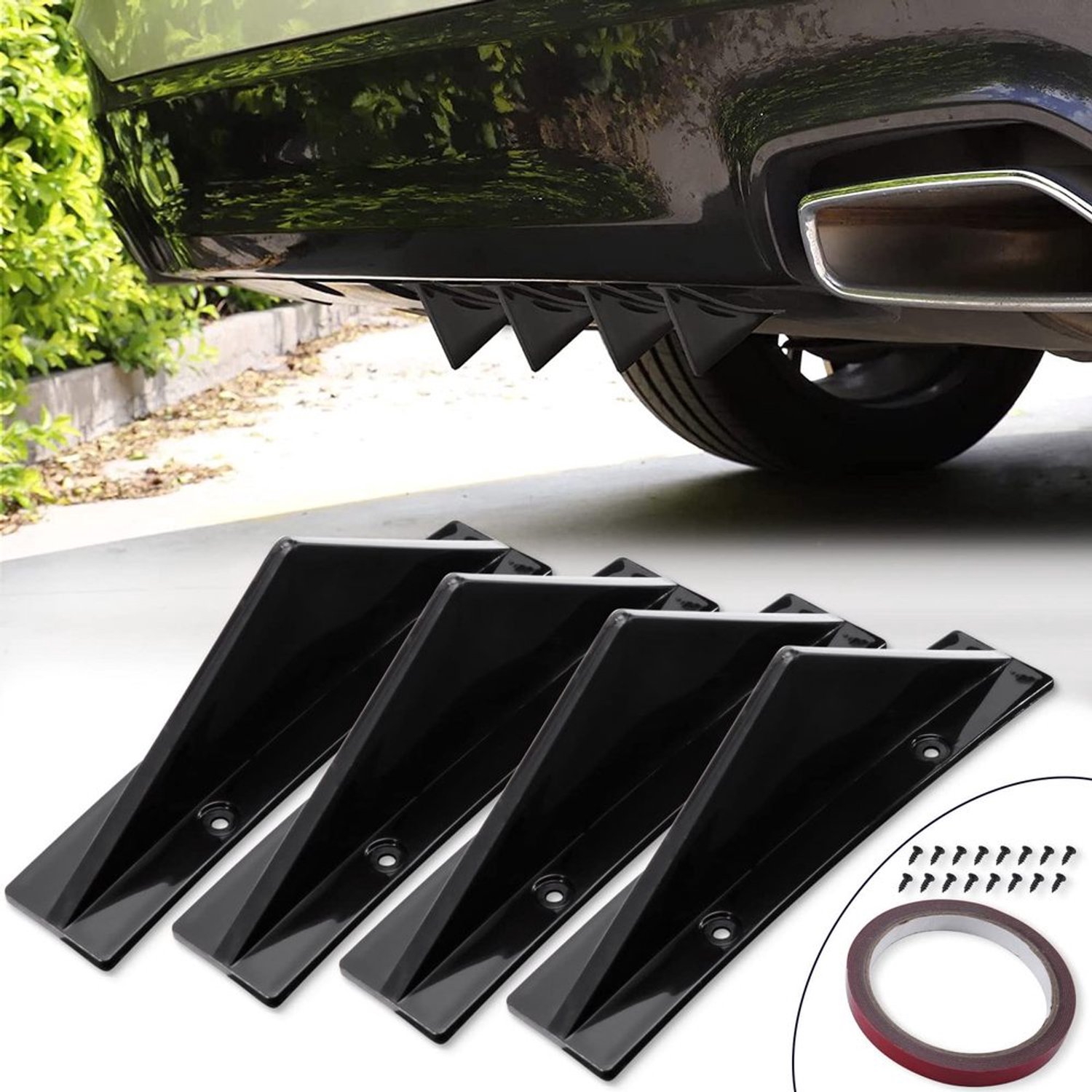 Set van 4 Universele Shark Fin Spoilers voor Auto