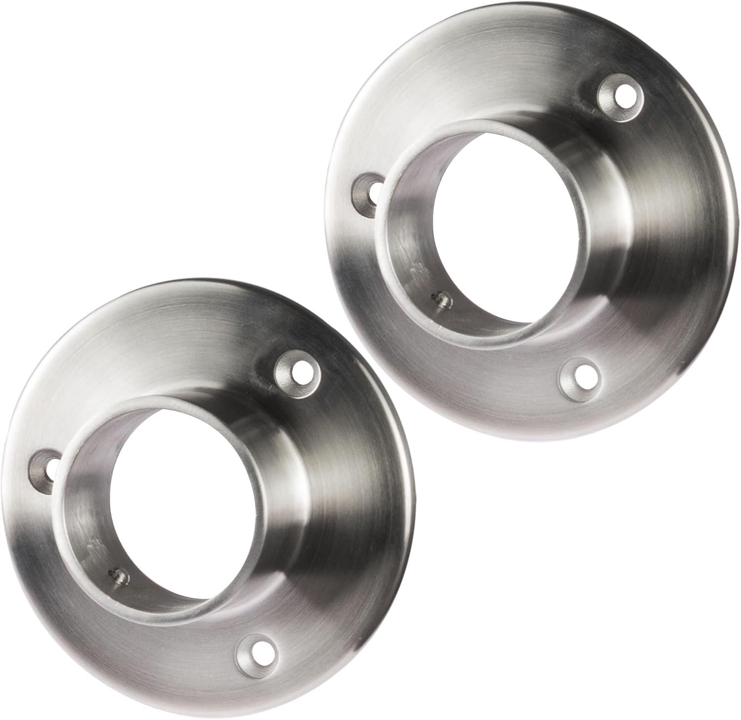 Roestvrijstalen flens 9,5 x 9,5 cm - SS304 geborsteld - voor 42,4 mm buizen - eenvoudig te monteren - 2 stuks - m-winkel