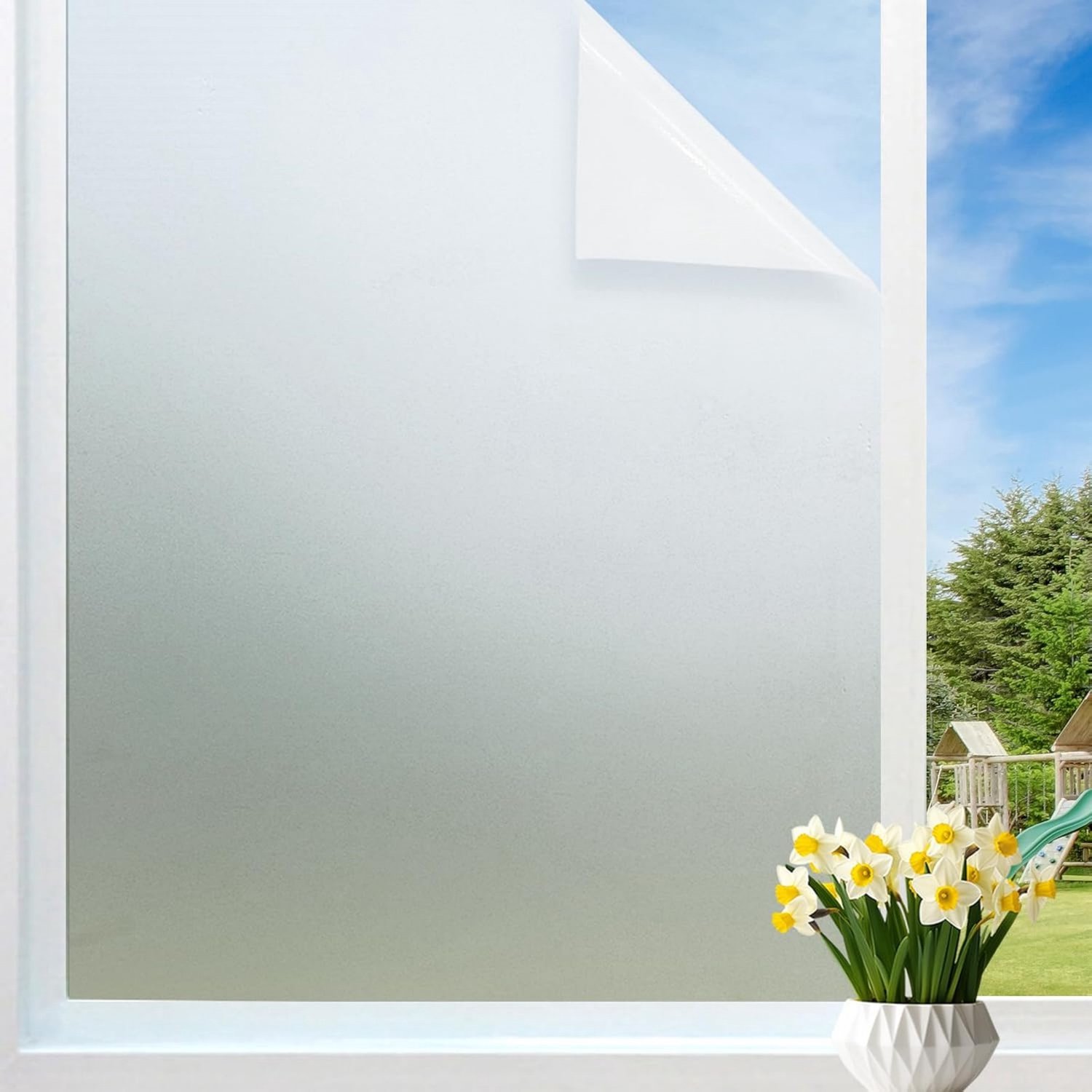 Verduisterende Raamfolie - Krachtige schaduw Statisch - 45x200cm - Wit