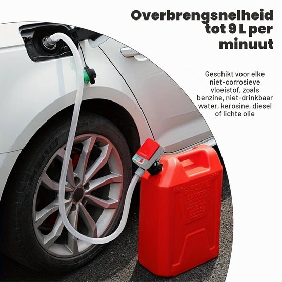 Elektrische brandstofpomp met automatische stop: elektrische brandstofpomp met adapter in 4 maten, elektrische benzinepomp voor diesel, lichte oliën, kerosine, water — afbeelding 3