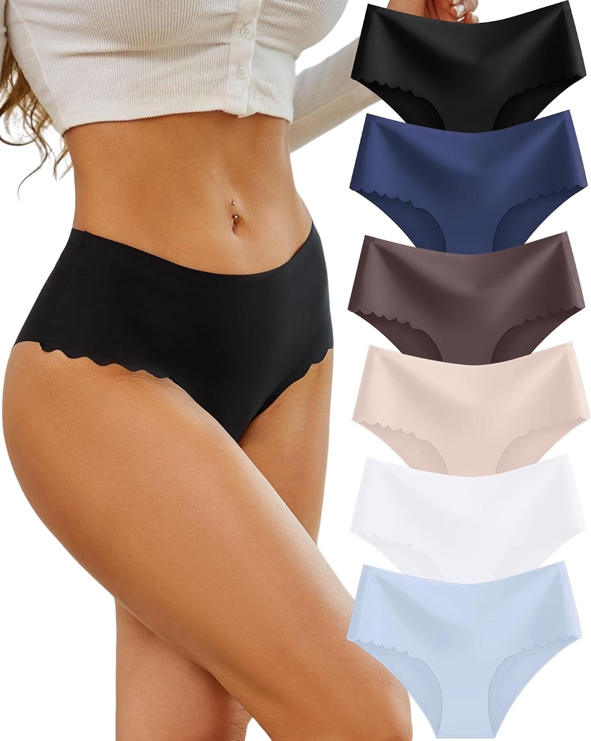 Hoge taille slips, 6-delig