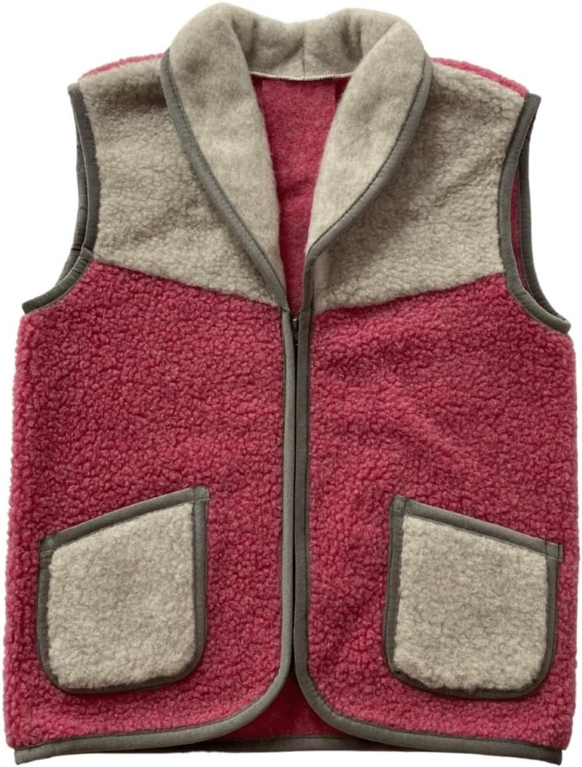 Wollen vest, zacht en warm, met rits