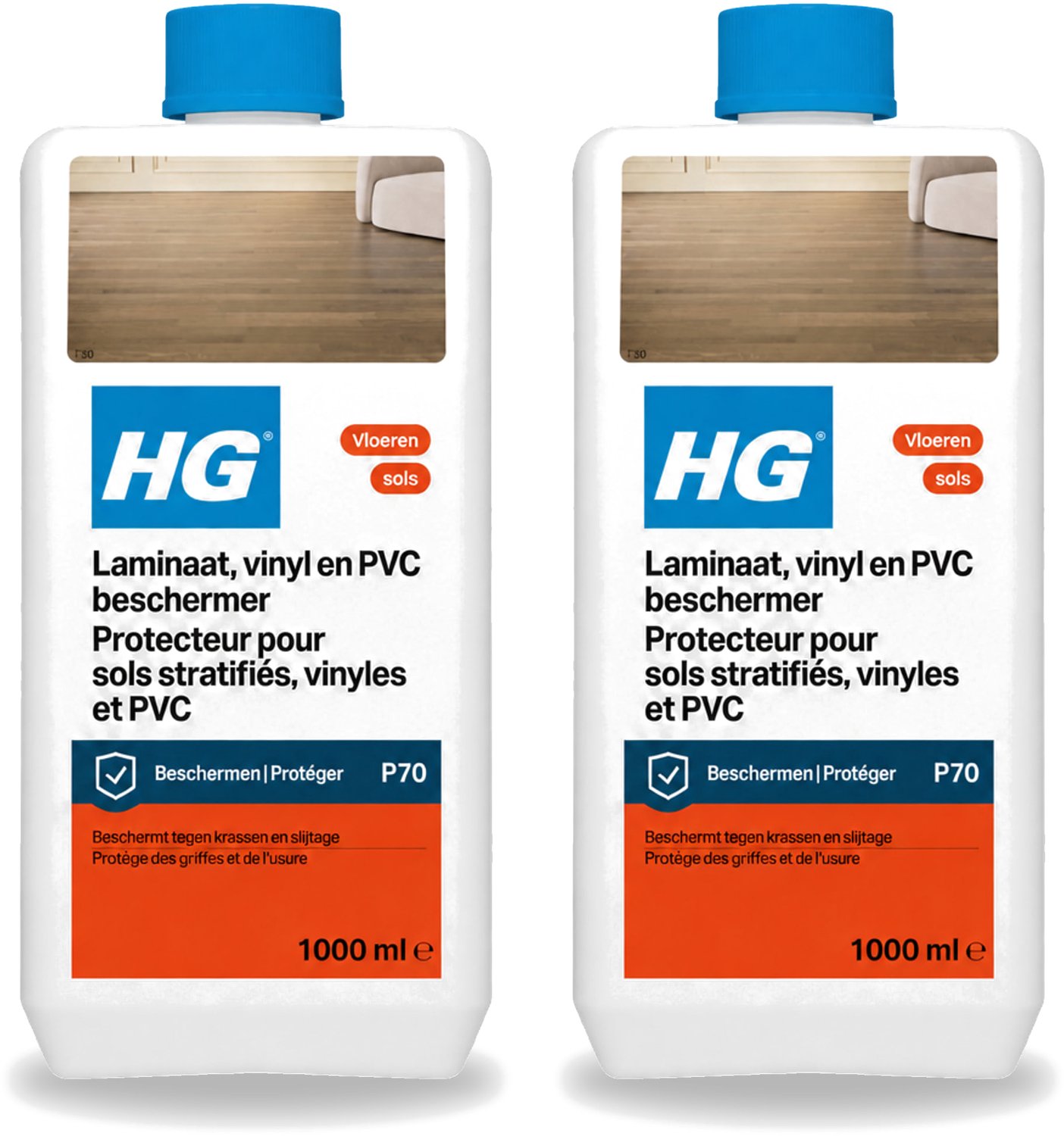 2 x HG - Laminaat, Vinyl & PVC Beschermer - Vloeibare Emulsie - Vormt in Beschermfilm - 1L - Voordeelverpakking - 2 stuks