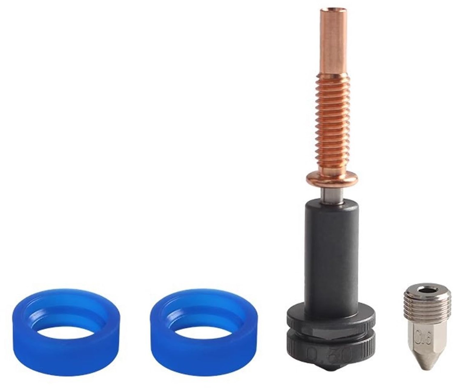 Nozzle Hoge Doorstroming 0,6 mm - Gehard Staal/Titanium TC4/Koper - Hittebestendig - Snelwissel - DLC Armor Technologie - Vermindert Wrijving - 3D-printer Nozzle