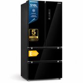 Heinner HCFD-M516INVHGBKE++ French Door Amerikaanse Koelkast – 516 L – No Frost – LED Touch Display – InoxCool Technology & ADT Fresh System – Zwart – 5 Jaar Garantie