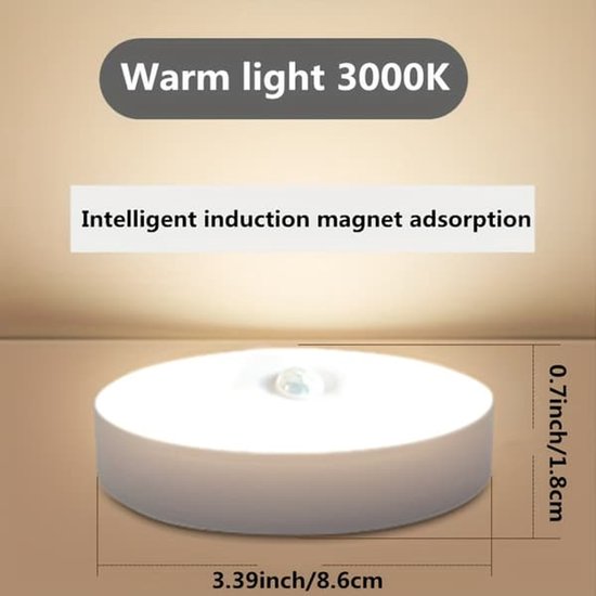 LED lamp - Set van 4 oplaadbare USB-LED-nachtlampjes en kastlampjes met bewegingssensor. — afbeelding 4