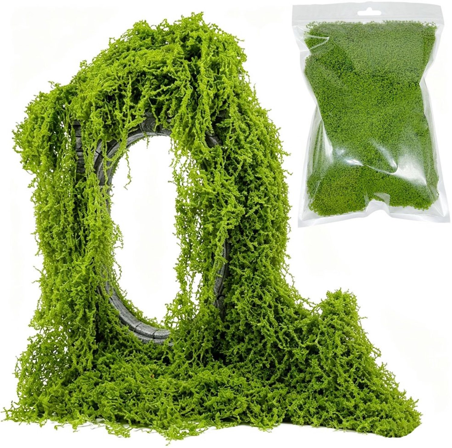 Gestabiliseerd Groen Mos voor Modelbouw en Landschapsdecoratie - 50 g