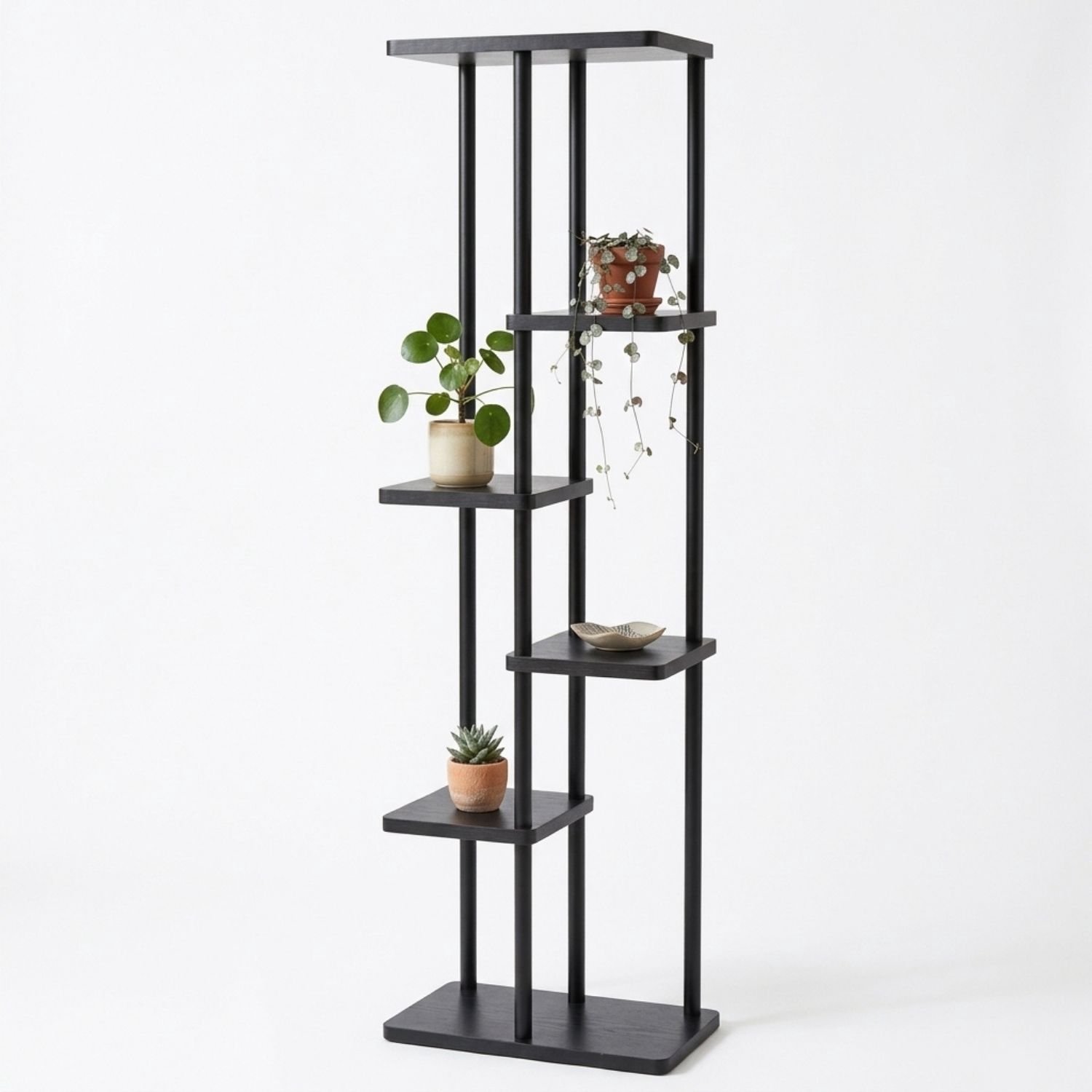Plantentafel - Plantenrek Buiten - Plantensteun - Plantenstandaard - Metaal - 6 Niveaus - Zwart