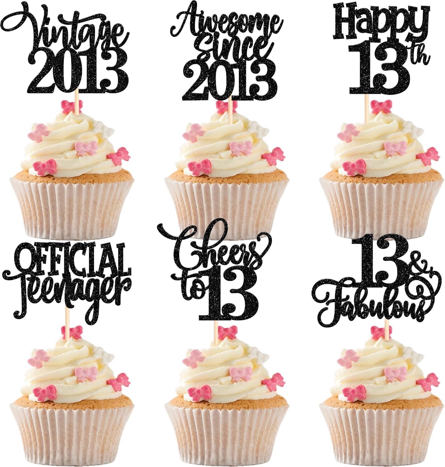 30 Cupcaketoppers 13e verjaardag