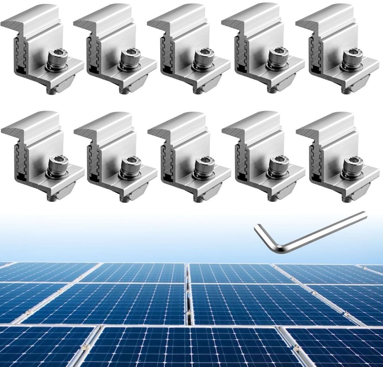 Set van 10 Aluminium Z-profiel Beugels voor Zonnepanelen