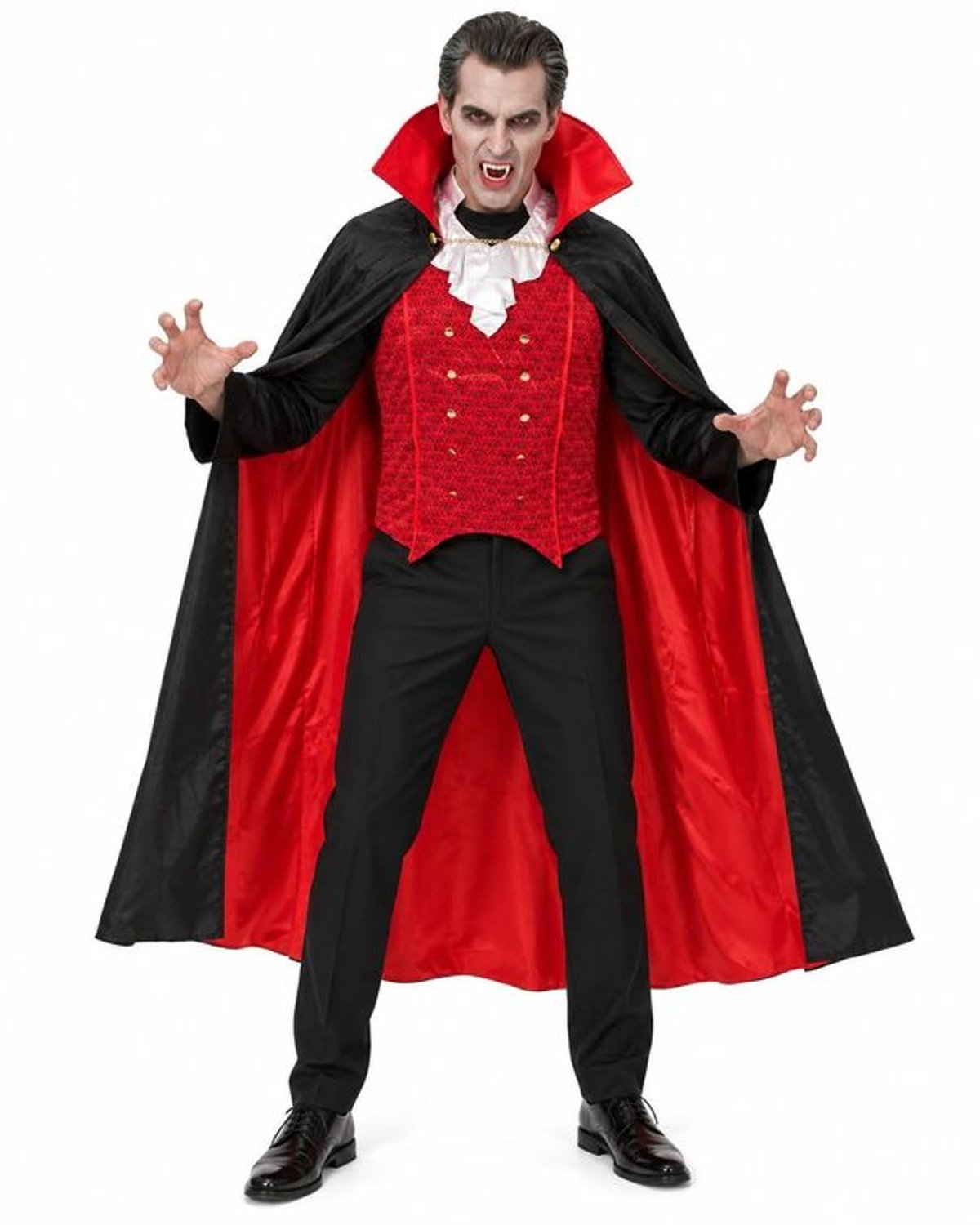 Dracula Vampier Kostuum voor Volwassenen – Cape en Vest - Maat XXL