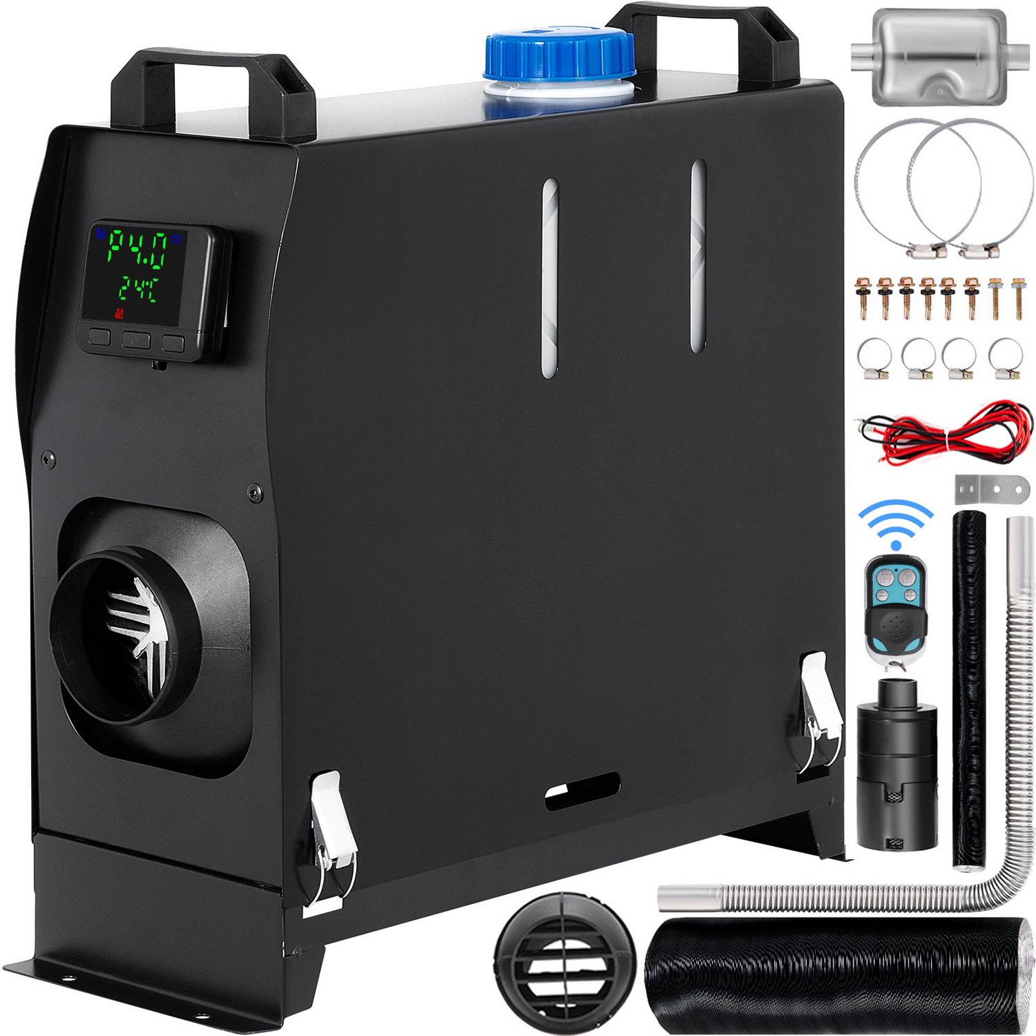 BLOSSOM Diesel Luchtverwarmer 8KW - 12V Standkachel - Met Bluetooth App & Afstandsbediening - Geluidsisolatie - LCD Display - Voor Auto Camper Vrachtwagen Boot - zwart