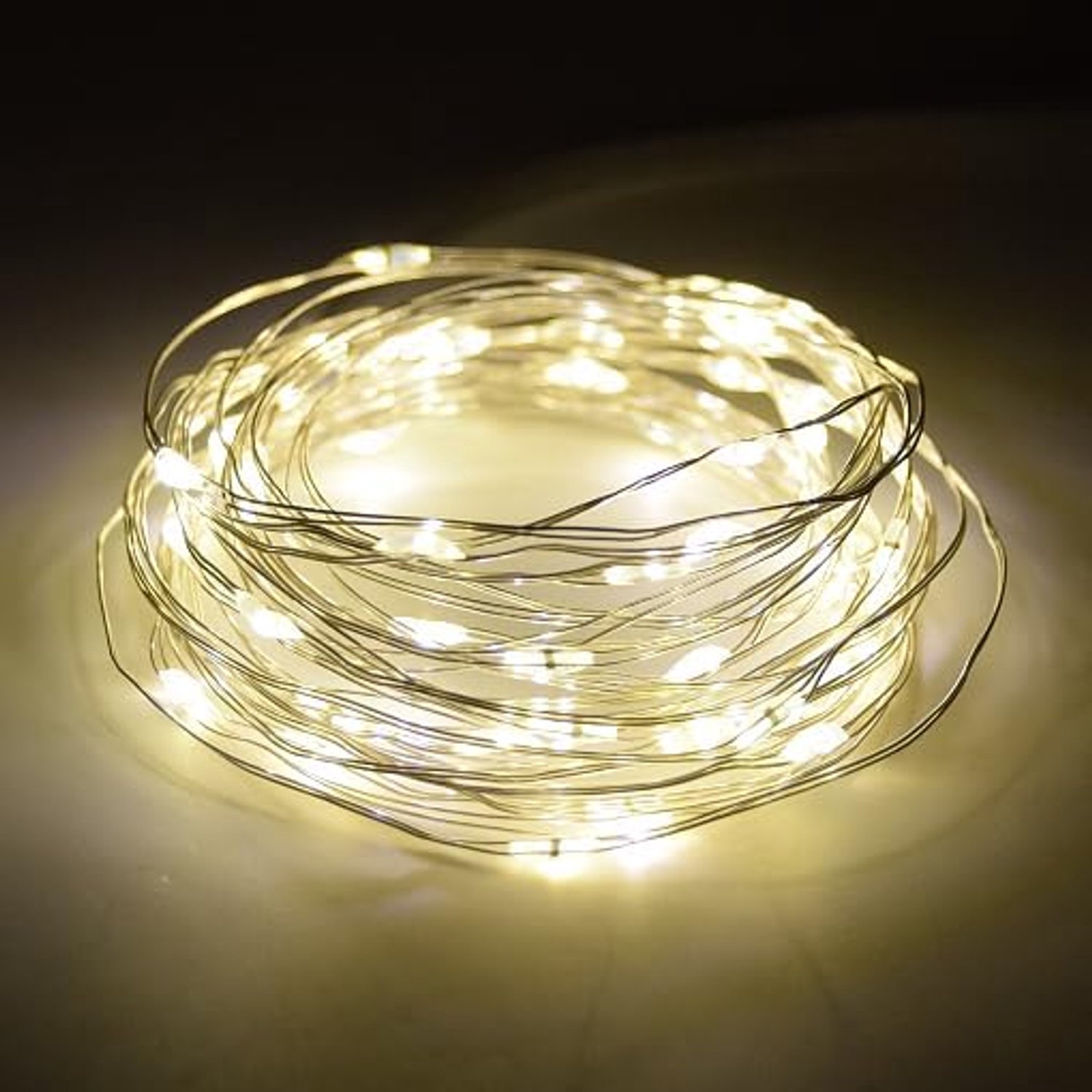 Warmwitte LED-lichtsnoer, 3 meter / 30 LED's, werkt op batterijen, 3 standen (continu/knipperend), meer dan 48 uur brandtijd, flexibele koperdraadverlichting voor slaapkamer, bruiloft, feest, Kerstmis en huisdecoratie