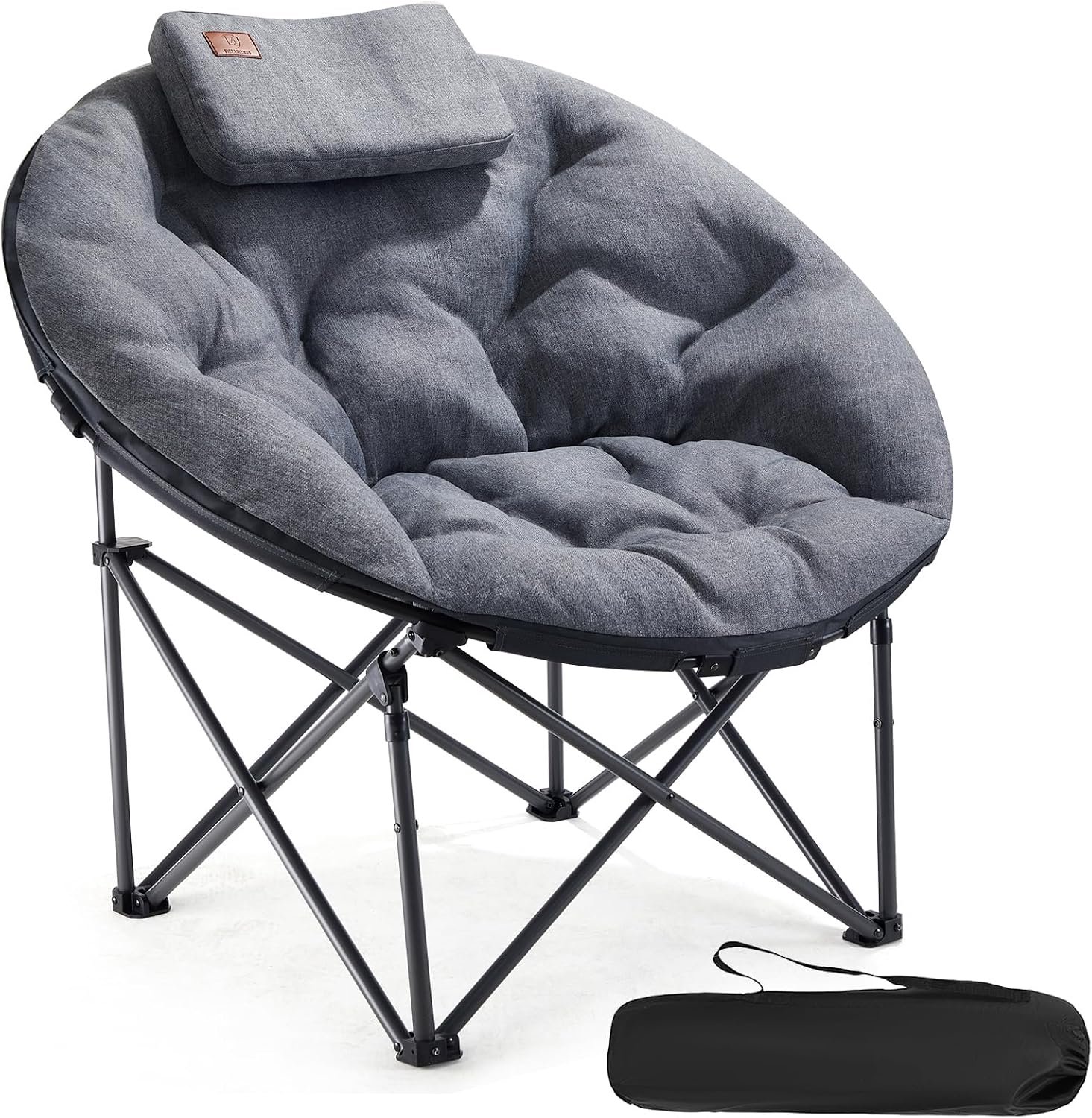 EVER ADWANCED EVER ADVANCED Luxe Moonchair XXL opvouwbare campingstoel, 150 kg grijs