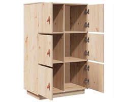 Opbergkast – Locker – Dressoir – Sideboard – Highboard – Massief Grenenhout – Stijlvol Design – 67x40x108,5 cm – Stevig & Ruim