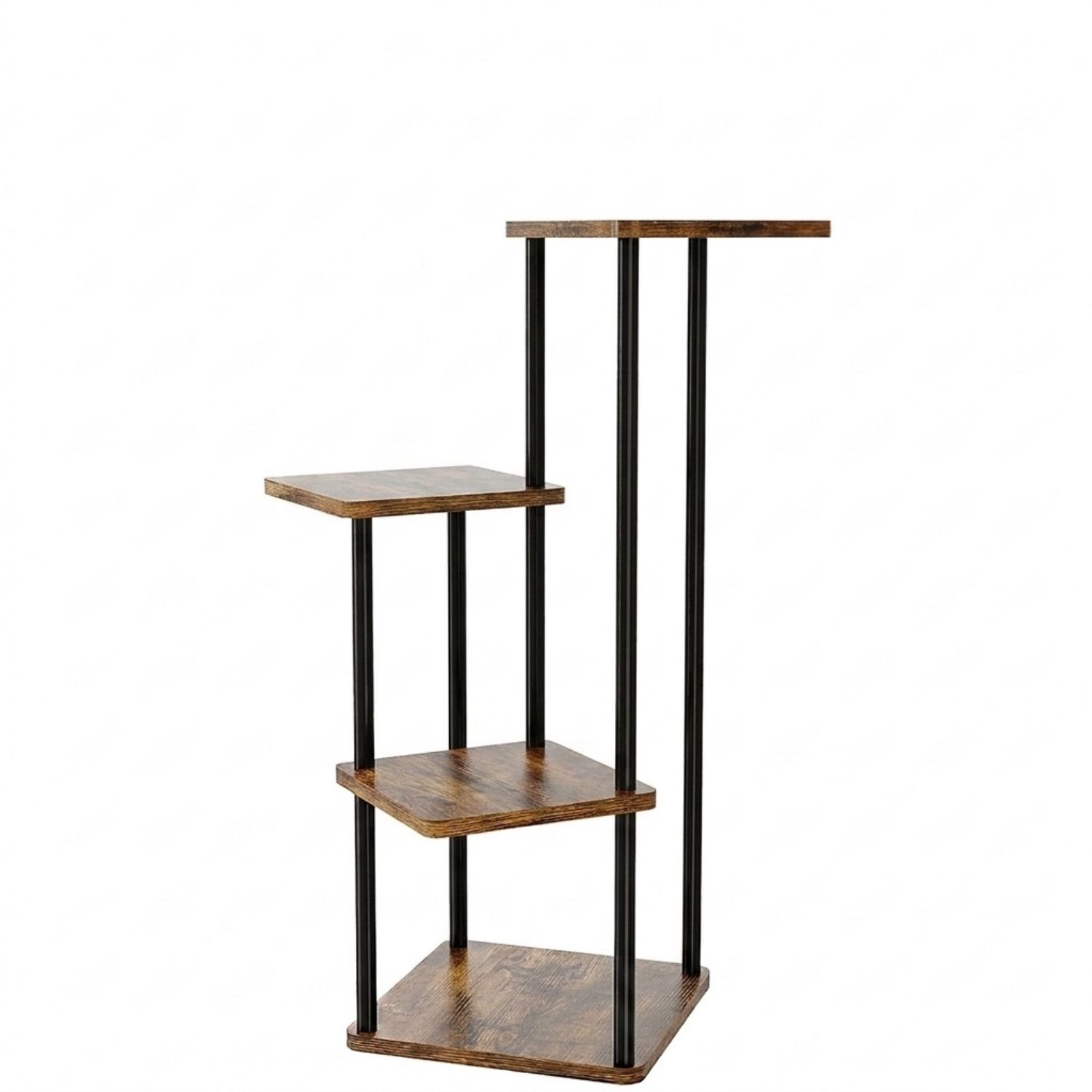 Plantentafel - Plantenrek Buiten - Plantensteun - Plantenstandaard - Metaal - 4 Niveaus - Bruin