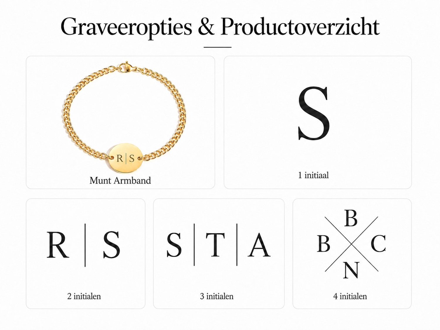Heren Armband Munt met Initialen Goud